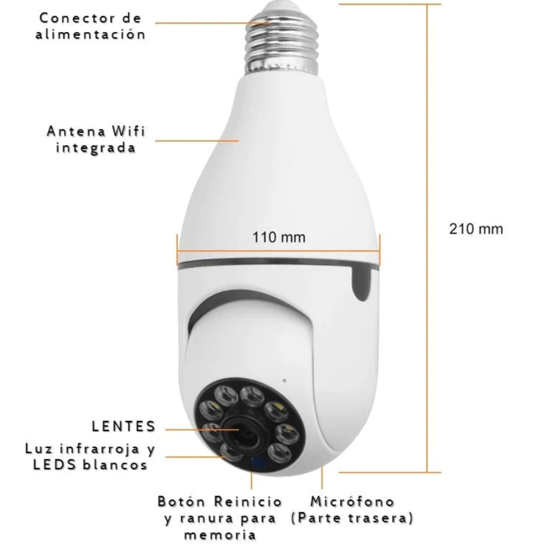 Spycam ™ | Cámara Wifi Tipo Ampolleta